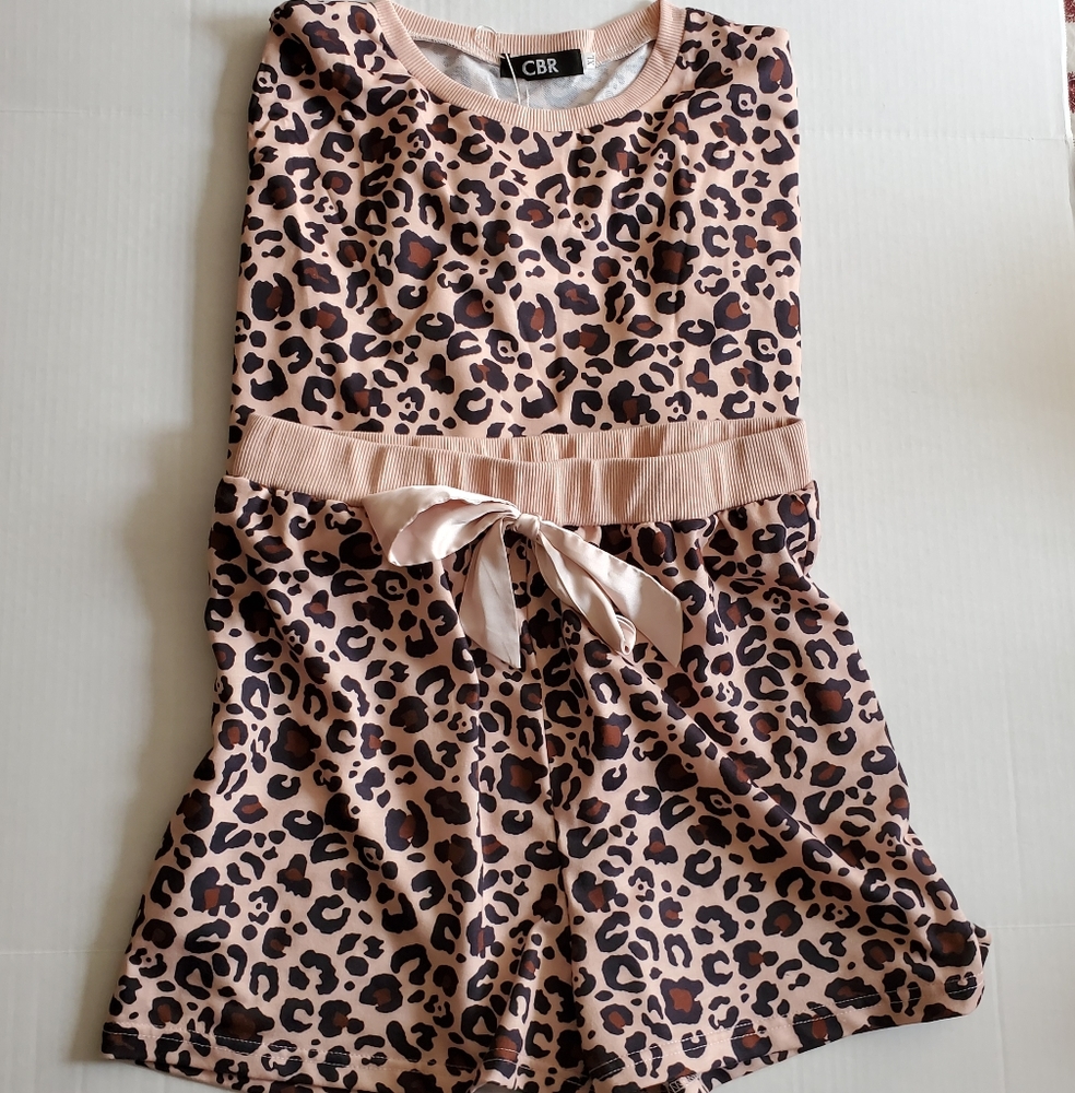 NWT Leopard Print PJ Set, Size L